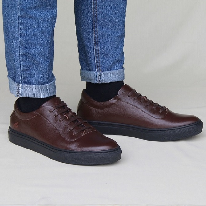 Crefow oxvan brown black sneakers leather