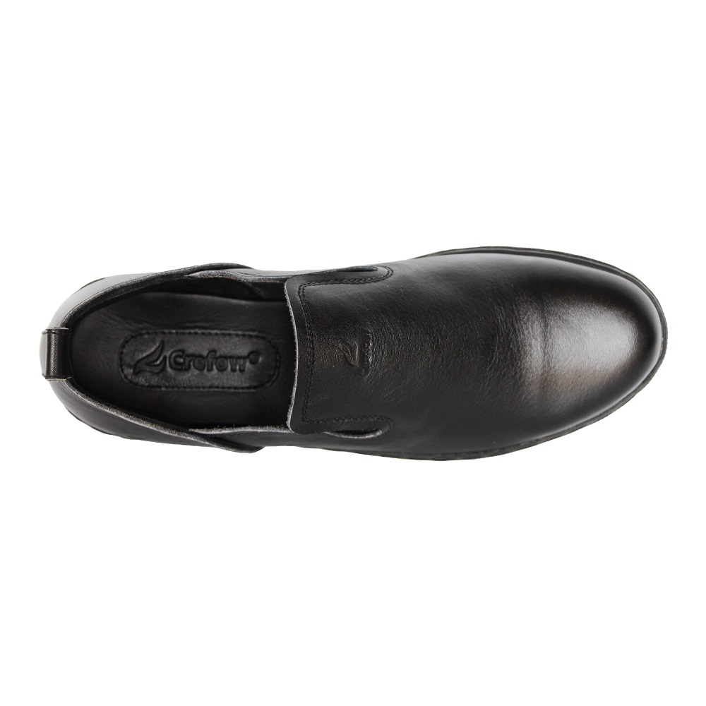 crefow felos black slip on leather atas