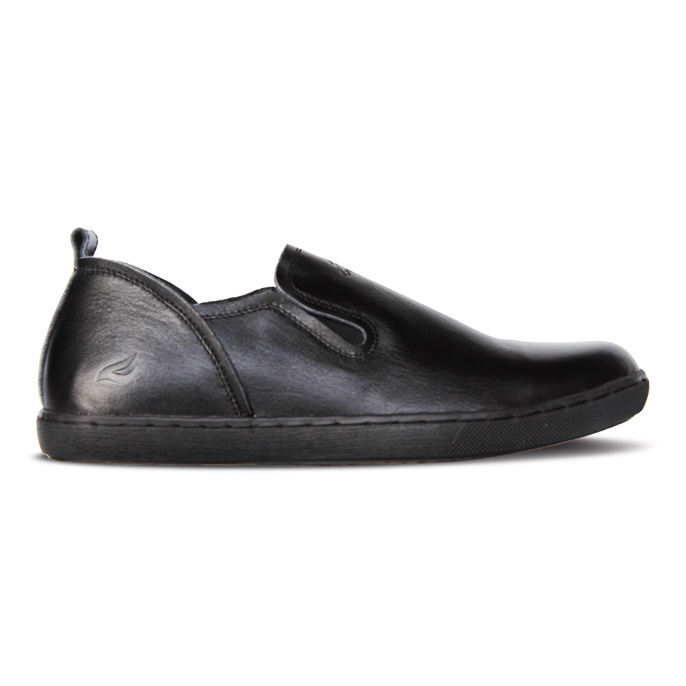 crefow felos black slip on leather samping