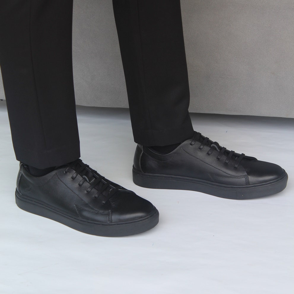 crefow neacky full black derby sneakers leather