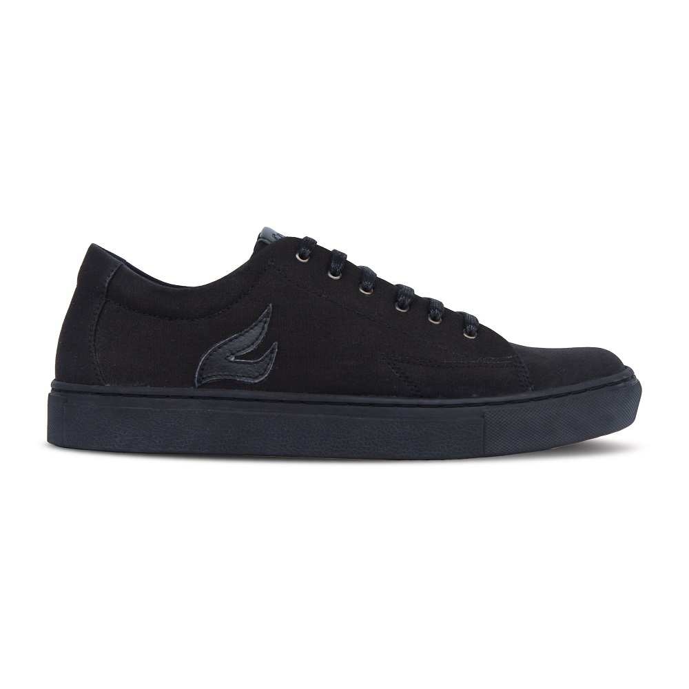 Crefow neacky canvas full black derby sneakers samping