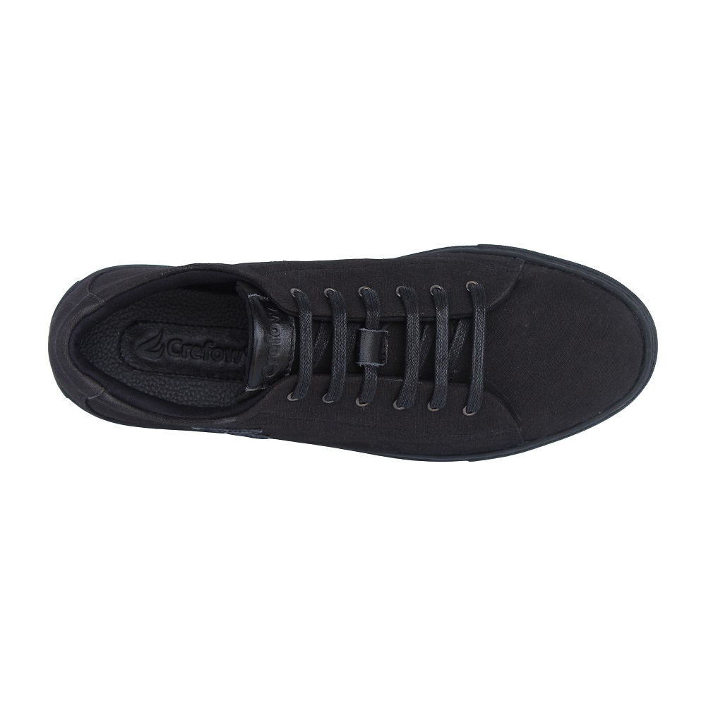 Crefow neacky canvas full black derby sneakers atas