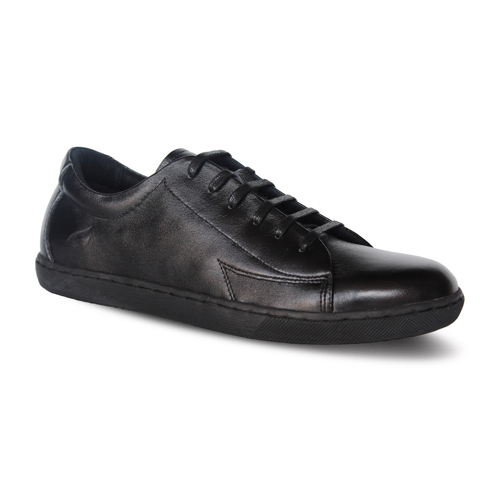Crefow neacky low sole black derby sneakers leather