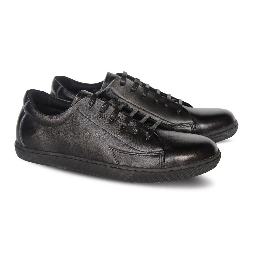 Crefow neacky low sole black derby sneakers leather 2