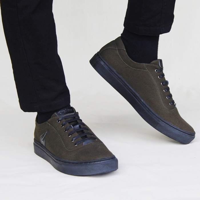 Crefow oxvan canvas army black oxford sneakers