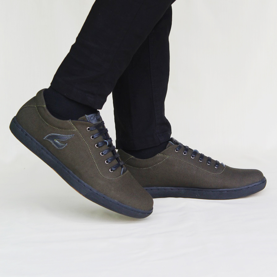 Crefow oxvan low sole army black oxford sneakers