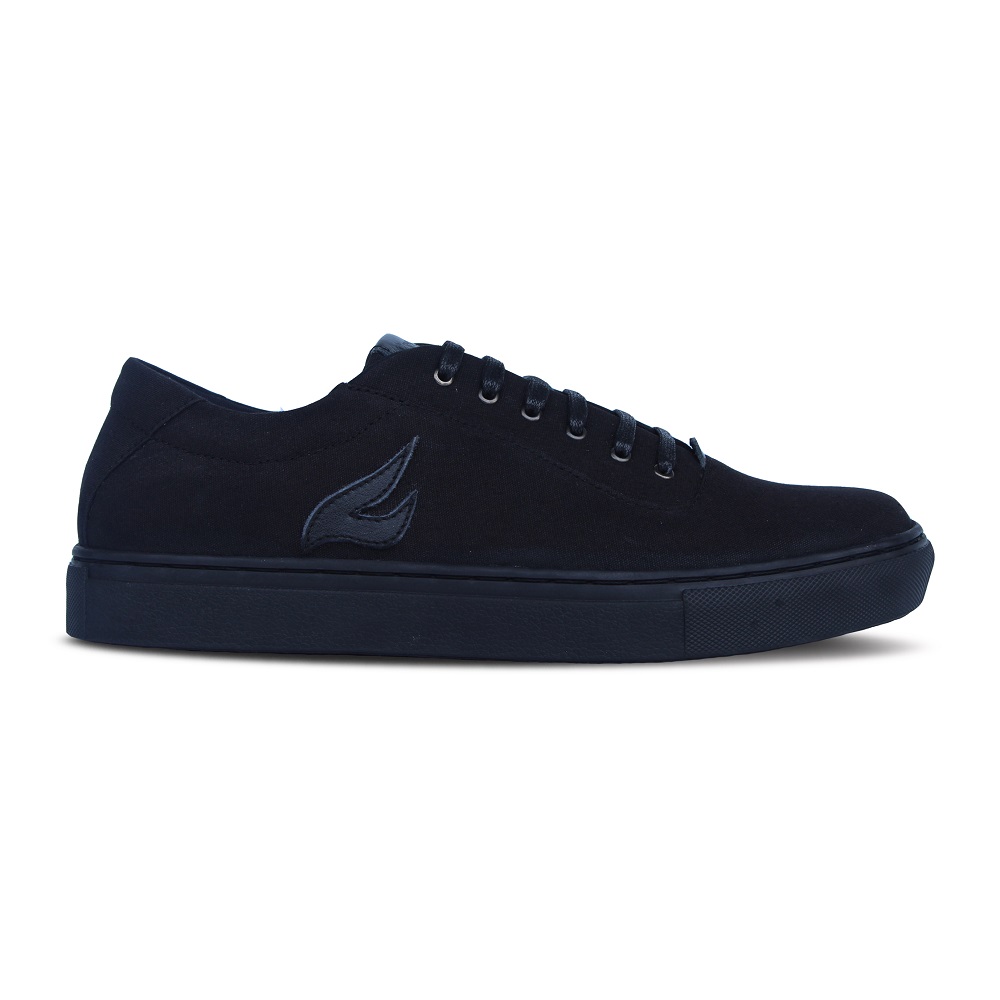 Crefow oxvan canvas full black oxford sneakers samping