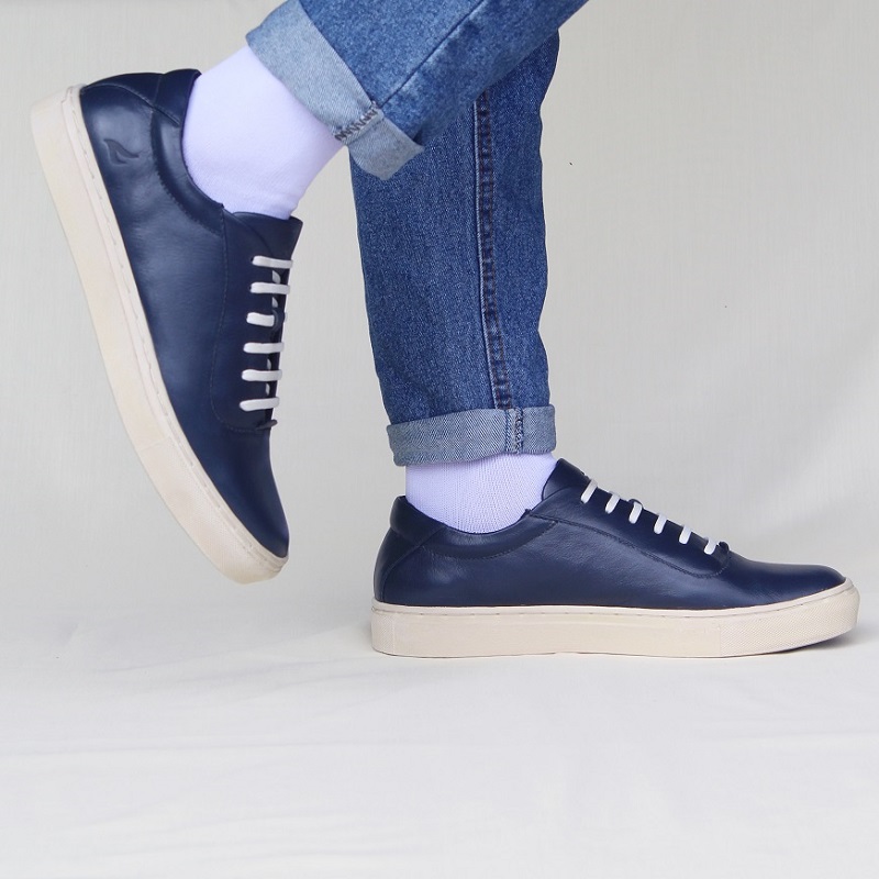 Crefow oxvan navy cream sneakers leather