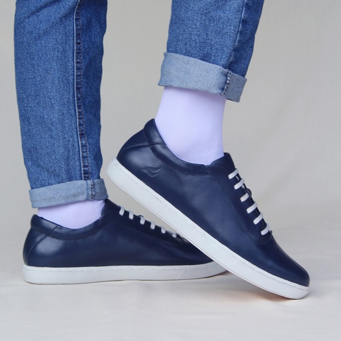 Crefow oxvan navy white low sole sneakers leather