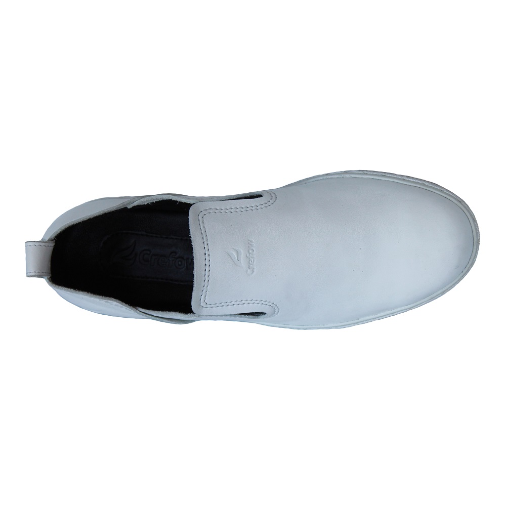 crefow felos white slip on leather atas