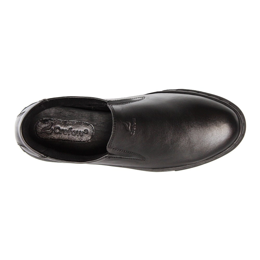crefow neeco black slip on leather atas