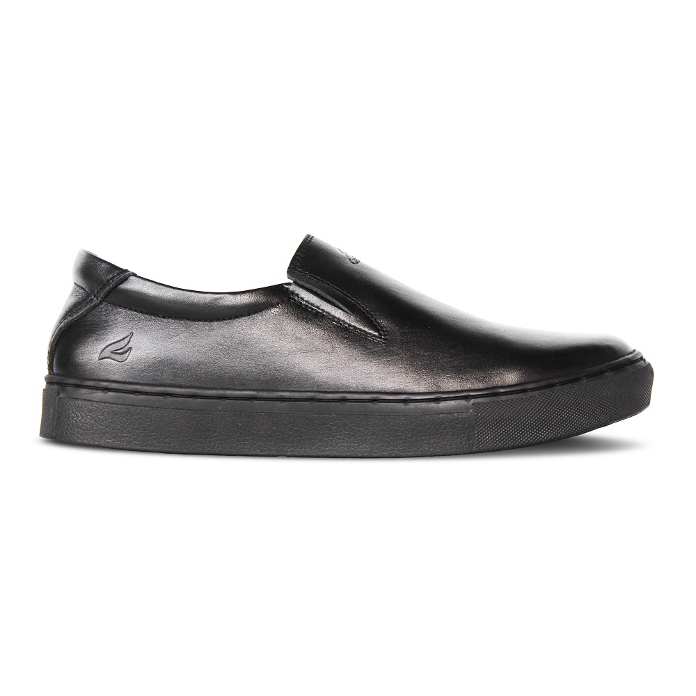crefow neeco black slip on leather samping