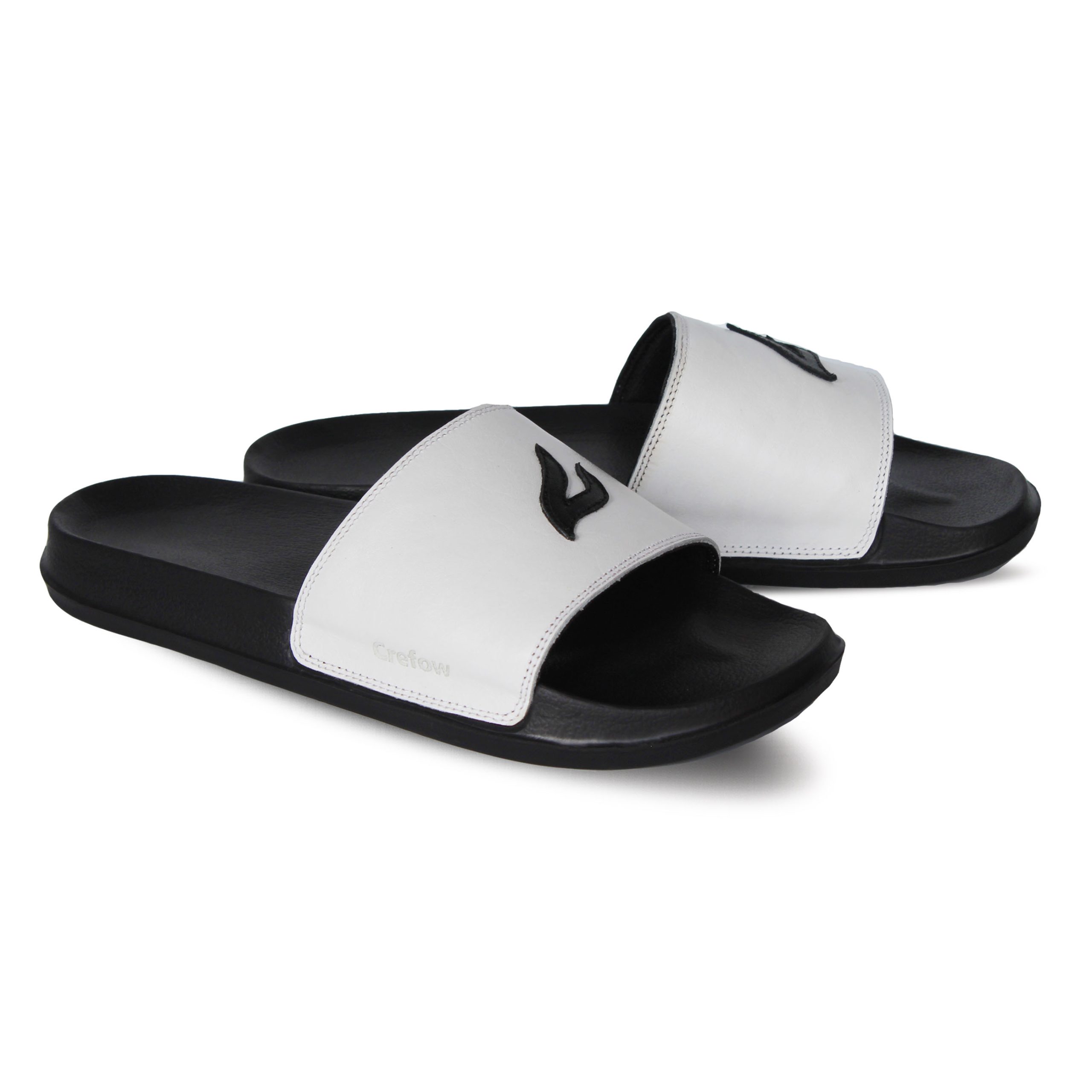 Sade White Black Men Slide Sandal