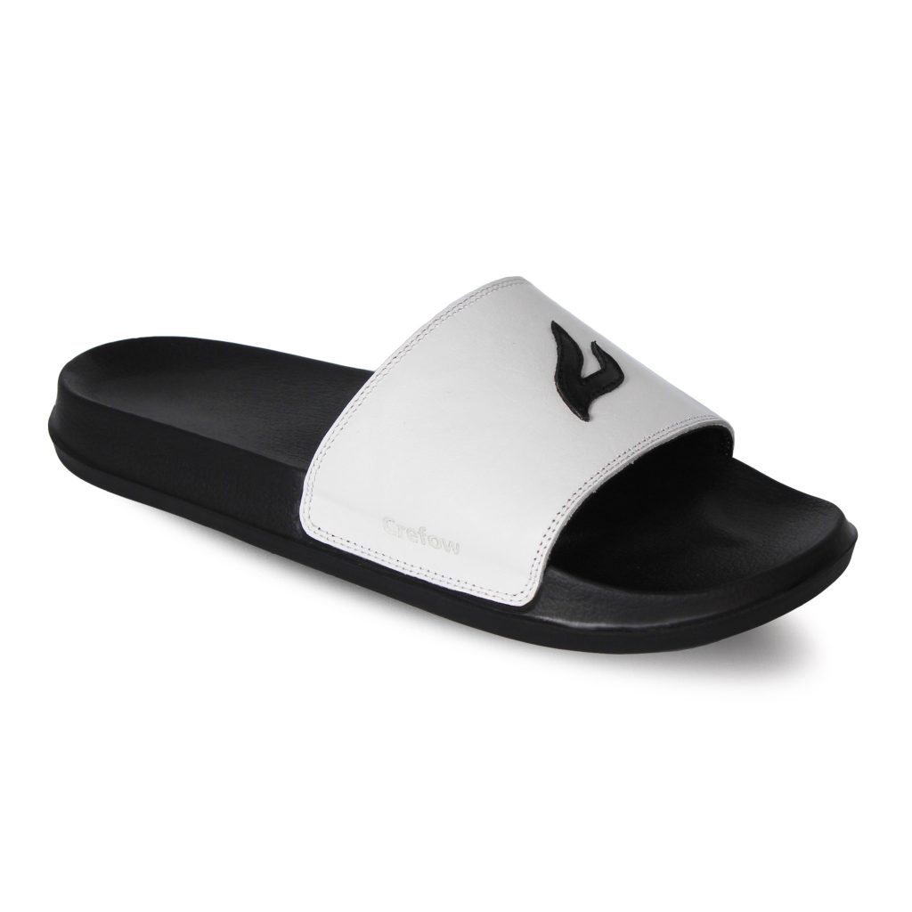 Sade White Black Men Slide Sandal