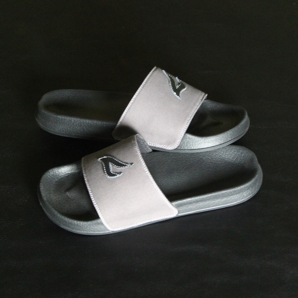 Crefow Sade Canvas Gray Black Men Slide Sandal