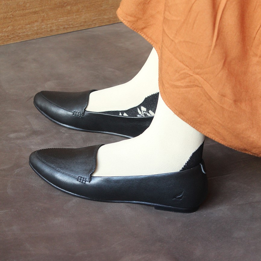 Shevany Black Women Leather Loafers