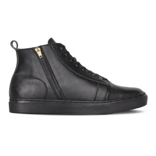 Vecko Boots Zipper Black Men Leather Sneakers