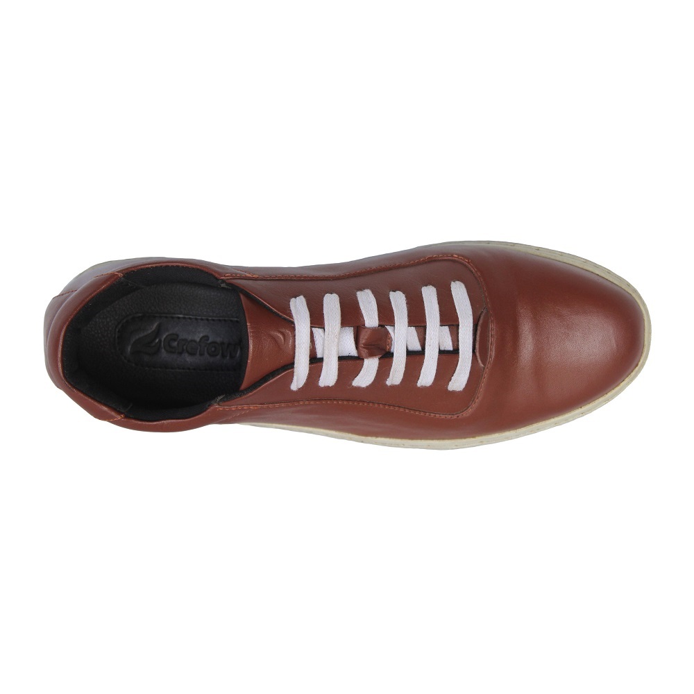 Oxvan Red Brick White Oxford Sneakers Leathe