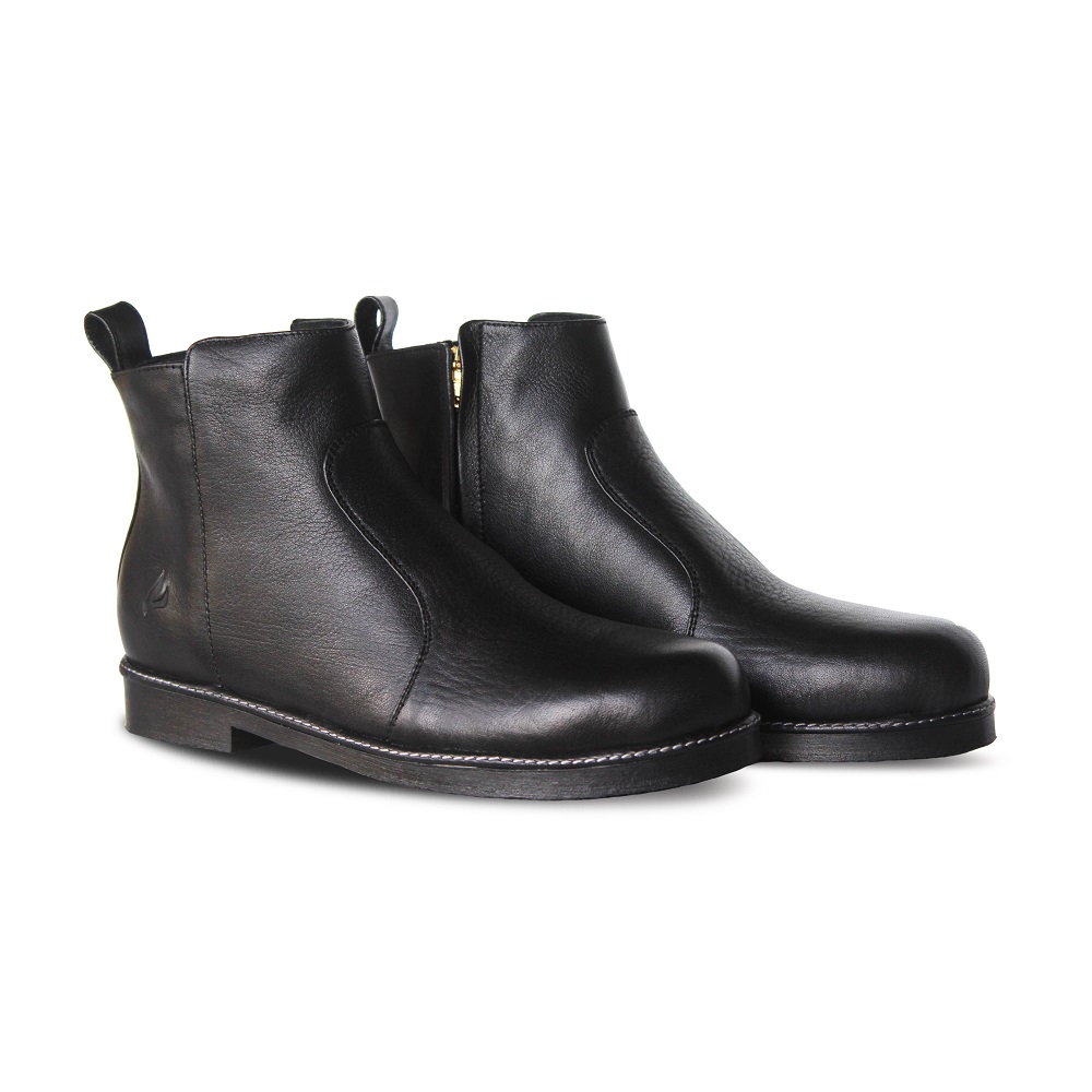 Vira Black Women Leather Boots