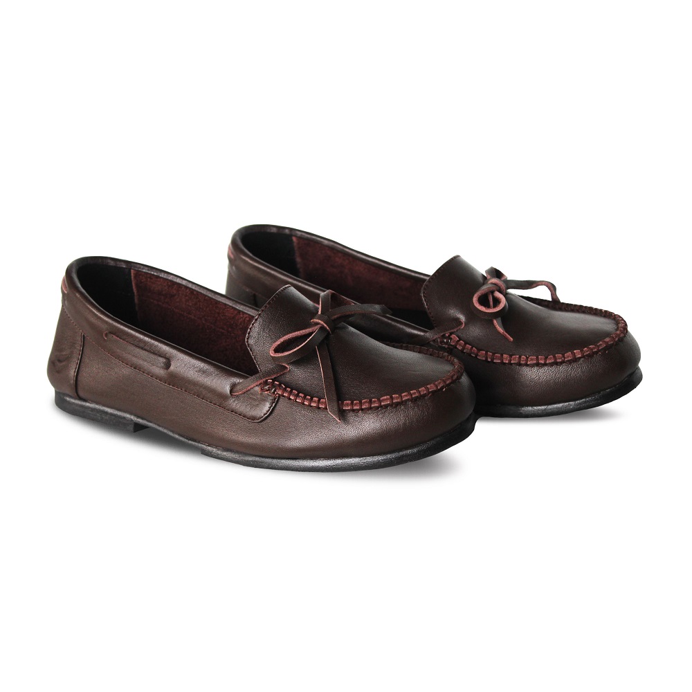 Seina Brown Women Leather Loafers Shoes