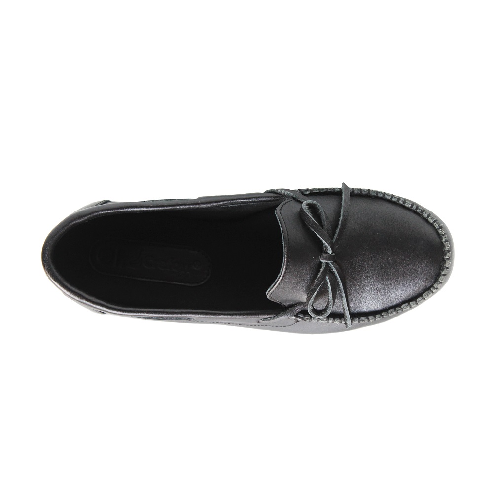Seina Black Women Leather Loafers Shoes