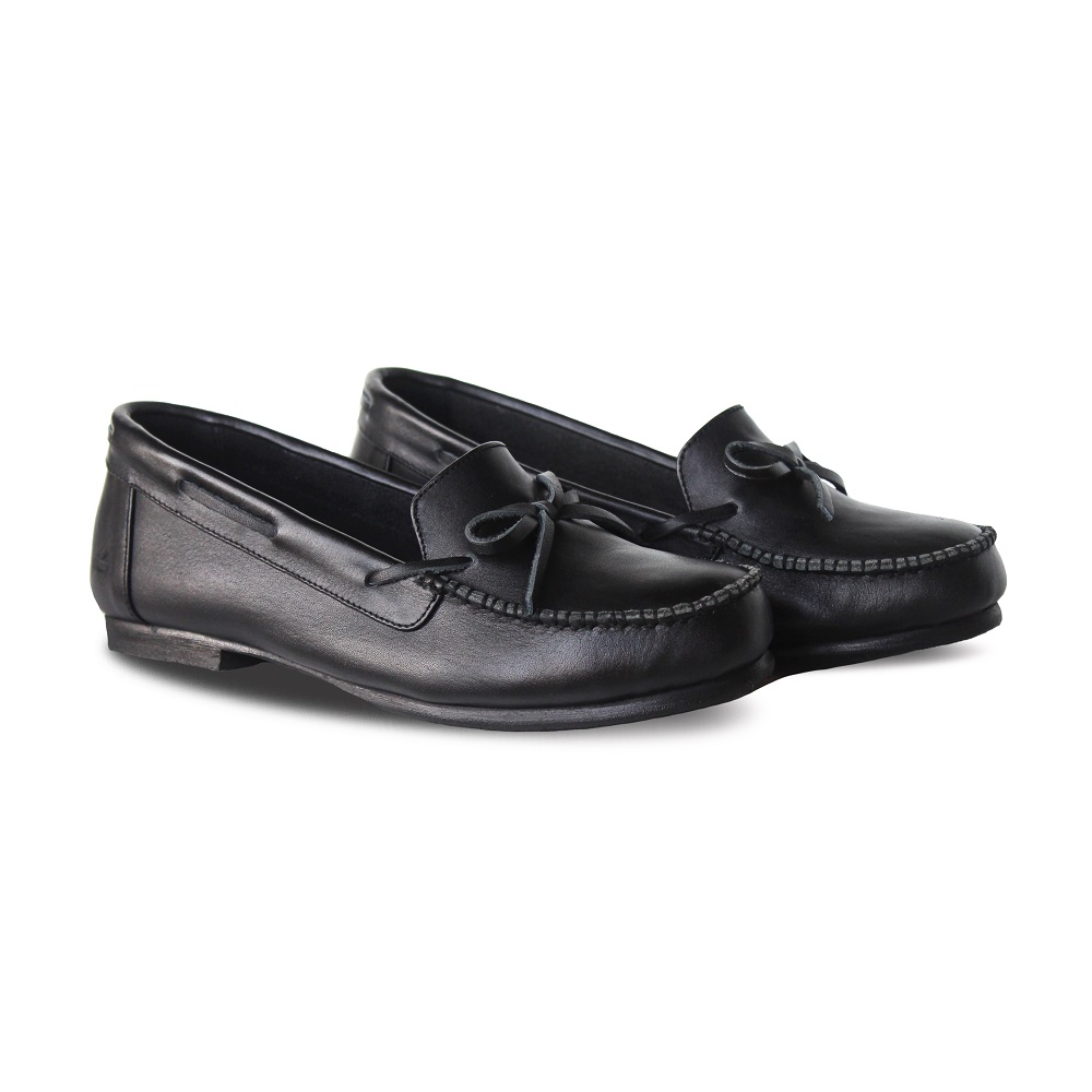 Seina Black Women Leather Loafers Shoes