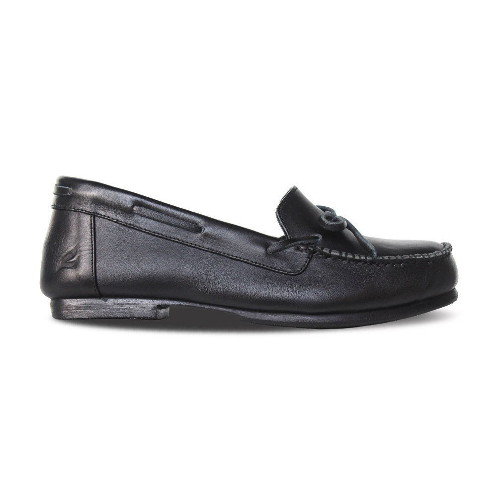 Seina Black Women Leather Loafers Shoes