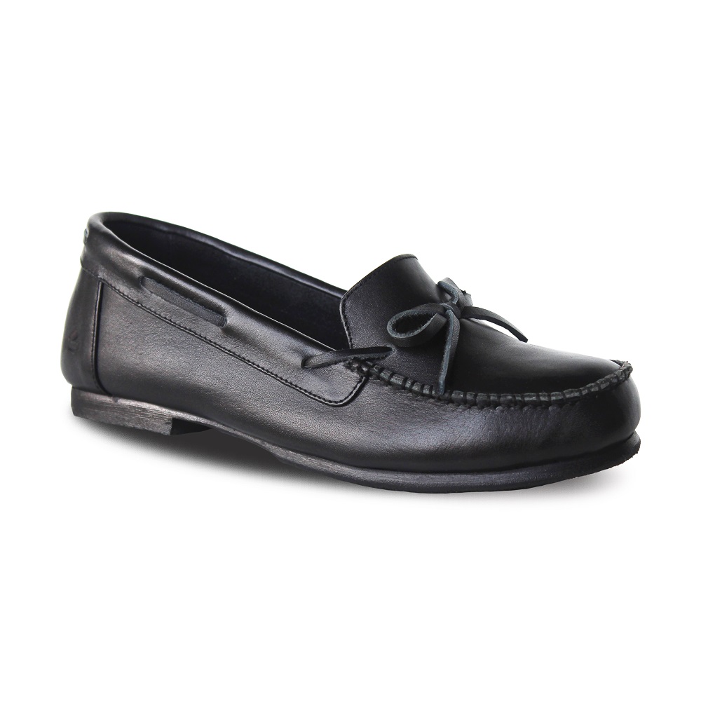 Seina Black Women Leather Loafers Shoes