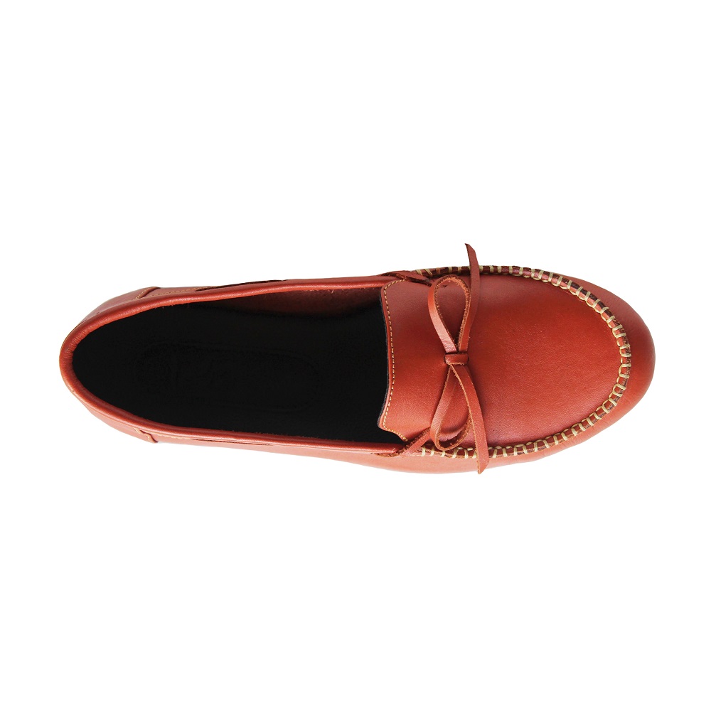 Seina Red Brick Women Leather Loafers Shoes